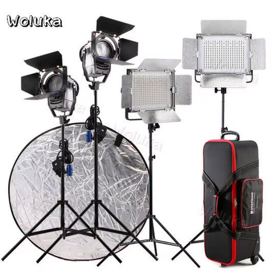 LED 320S+100W LED Spotlight Photo Studio Kits 2-3 People Micro Interview Interview Micro Film Shooting Set CD50 T01