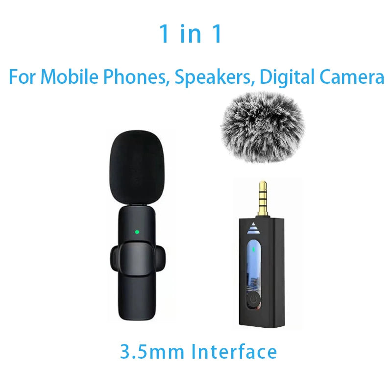 New Wireless Lavalier Microphone Portable Audio Video Recording Mini Microphone for Iphone Android PC Camera Live Gaming Phone