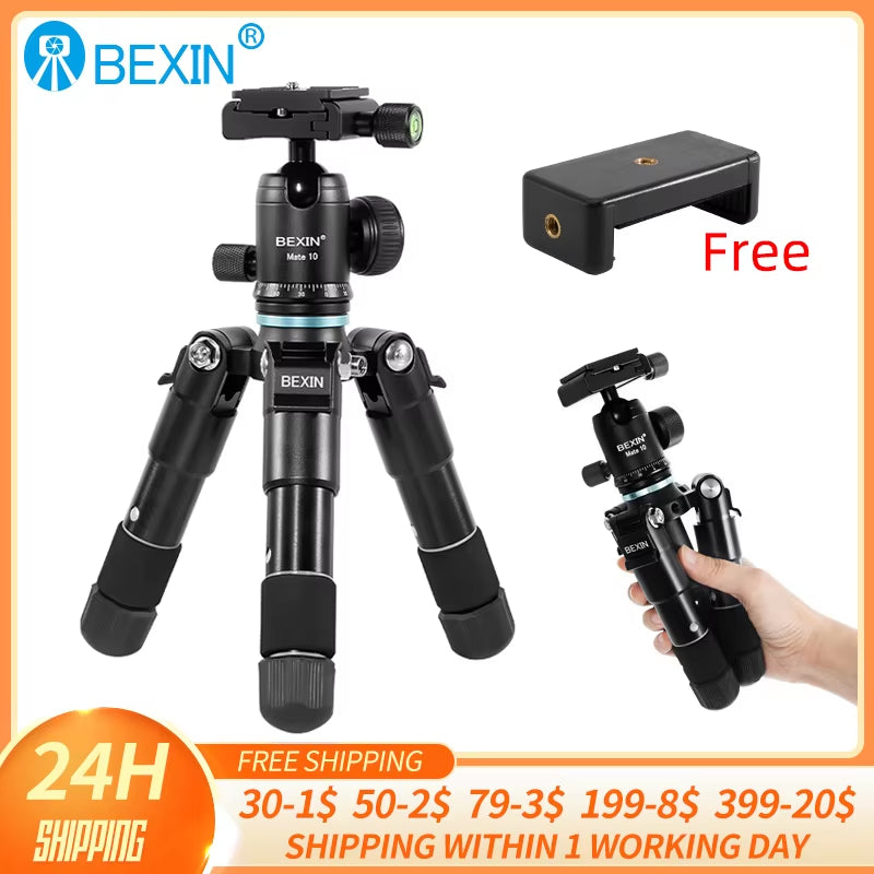 Portable Mini Tripods Profesional Aluminum Stand Live Video Recording for Universal SLR Camera Smartphone