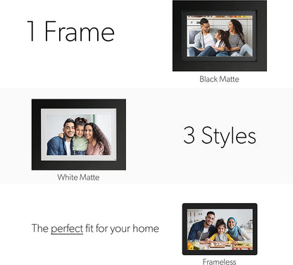 Simplysmart Home Photoshare Friends and Family Smart Frame Digital Photo Frame, Send Pics from Phone to Frame, Wifi, 8 GB, Holds over 5,000 Photos, HD, 1080P, Ios, Android (14", Black)