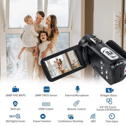 Digital Camera Camcorder  Infrared Night Vision 1080P Full HD Professional Camara Filmadora for Video Youtuber Vlogging