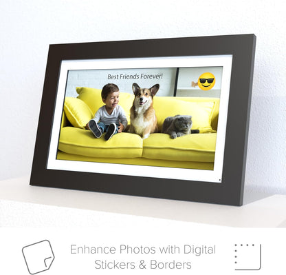 Simplysmart Home Photoshare Friends and Family Smart Frame Digital Photo Frame, Send Pics from Phone to Frame, Wifi, 8 GB, Holds over 5,000 Photos, HD, 1080P, Ios, Android (14", Black)