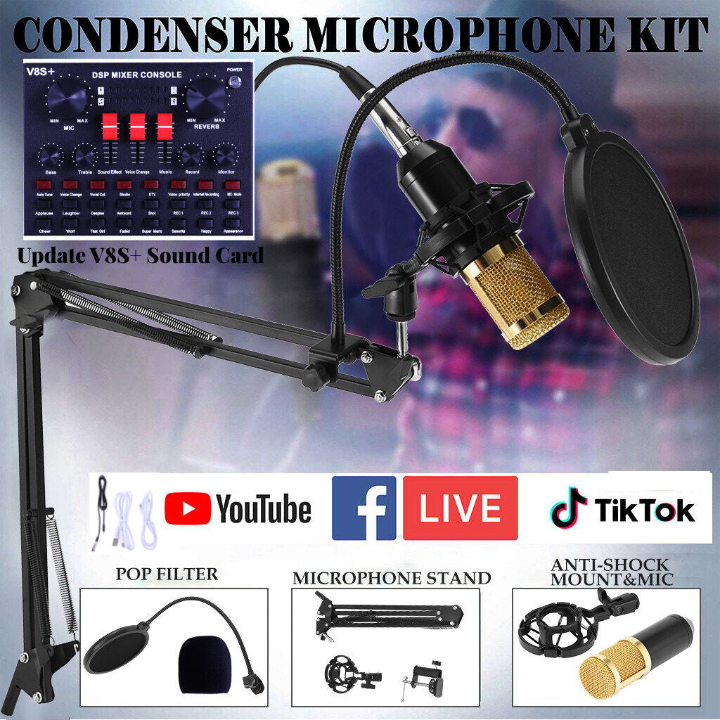 BM800 Condenser Microphone Podcast Music Mixer Equipment Home Studio Recording